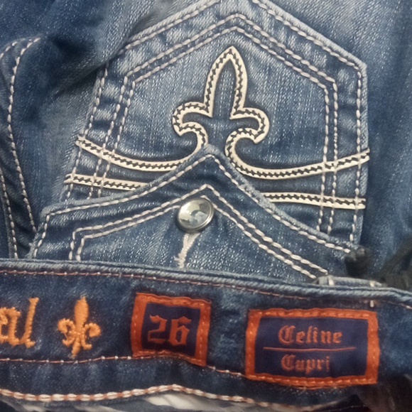 Rock Revival Women's 26 Capri Celine Bejeweled Faux Leather Flap Pockets NWT - Picture 7 of 12